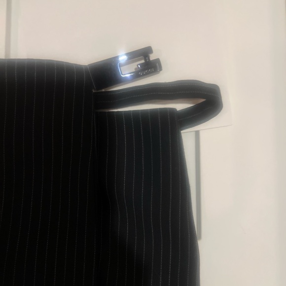 Gucci Dresses & Skirts - 1998 Gucci by Tom Ford G Logo Buckle Wrap Black pinstripe Wool Mini Skirt